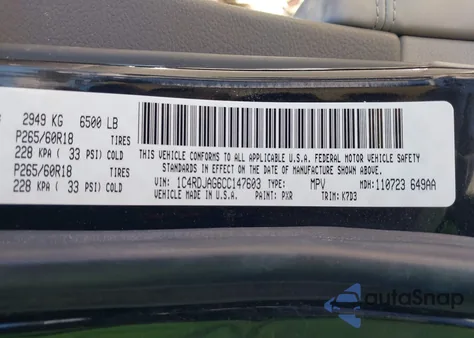 2012 Dodge Durango Sxt from USA, damaged, VIN 1C4RDJAG6CC147603